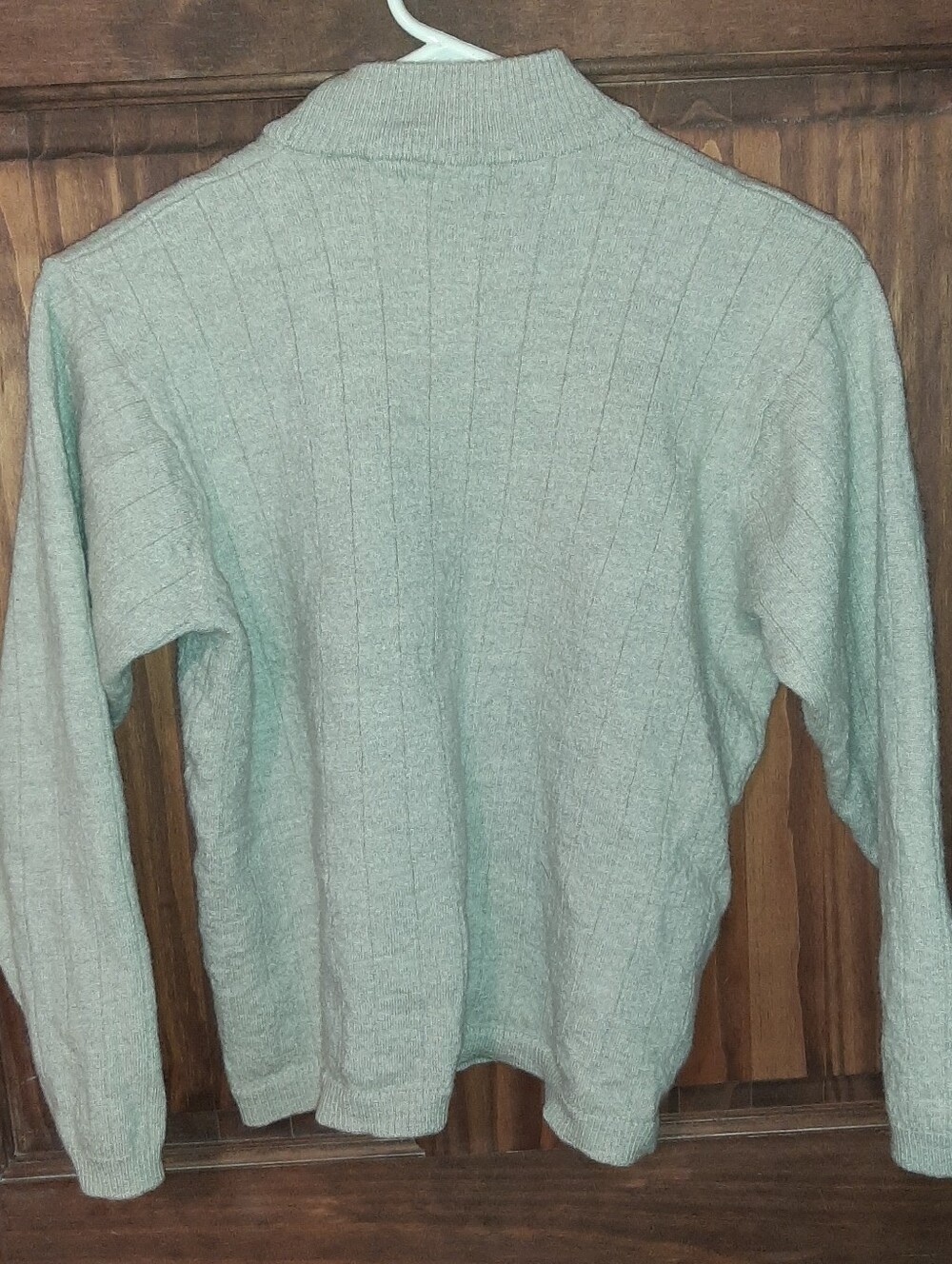 Brandini Men's Italian Merino Wool Mock Neck Sweater Gray Large - Picture 2 of 4